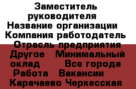 Заместитель руководителя › Название организации ­ Компания-работодатель › Отрасль предприятия ­ Другое › Минимальный оклад ­ 1 - Все города Работа » Вакансии   . Карачаево-Черкесская респ.